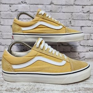 Vans Oldskool Size Womens 10 Mens 8.5 Skater Sneaker Mustard Yellow Canvas Suede